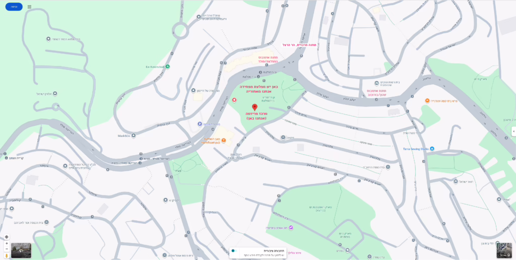 מפת הגעה לפריזמה - המרכז לחדשנות